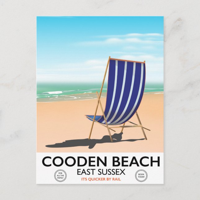 Cooden Beach East Sussex vintage travel poster Postcard (Front)