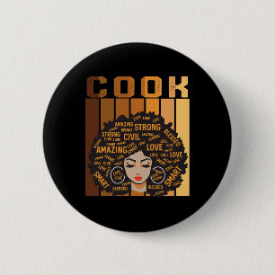 Cook Afro African American Women Black History Mon 6 Cm Round Badge