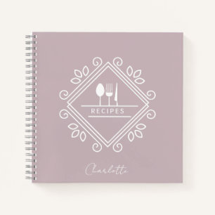 Cook book   Recipe Notebook   Pasetl brown mauve