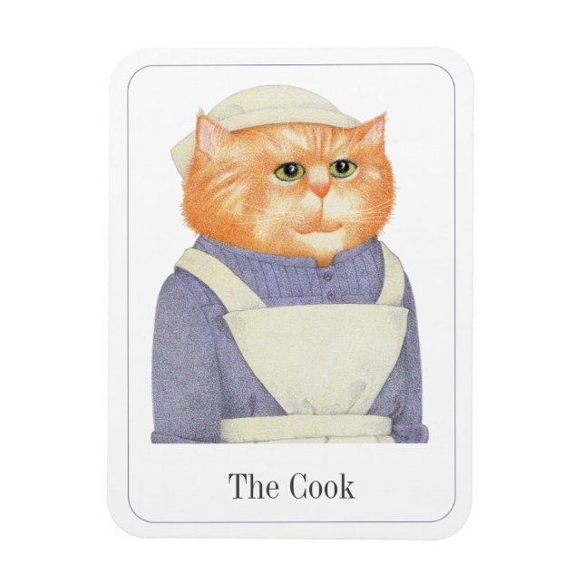 COOK CAT 3x4 Flexible Magnet + Text II (Vertical)