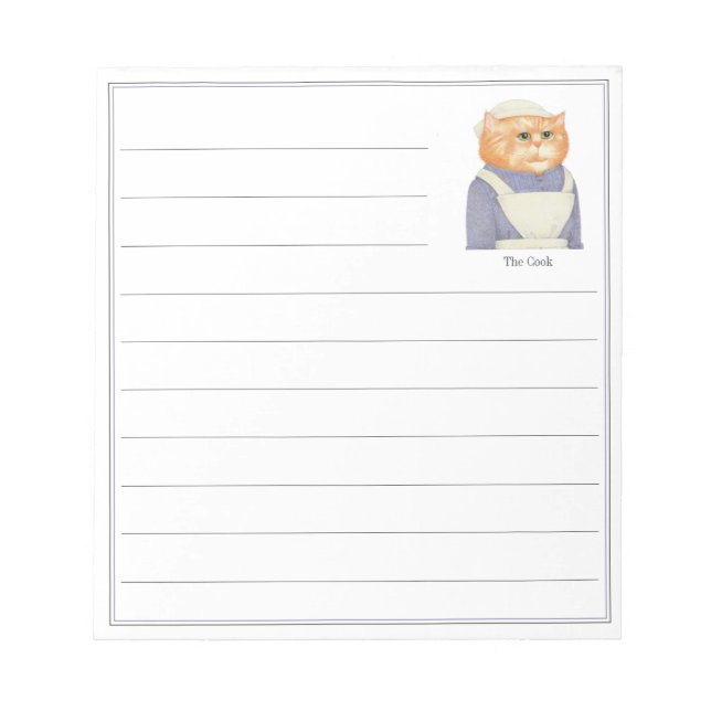 COOK CAT 5.5x6 Notepad + Lines (Front)