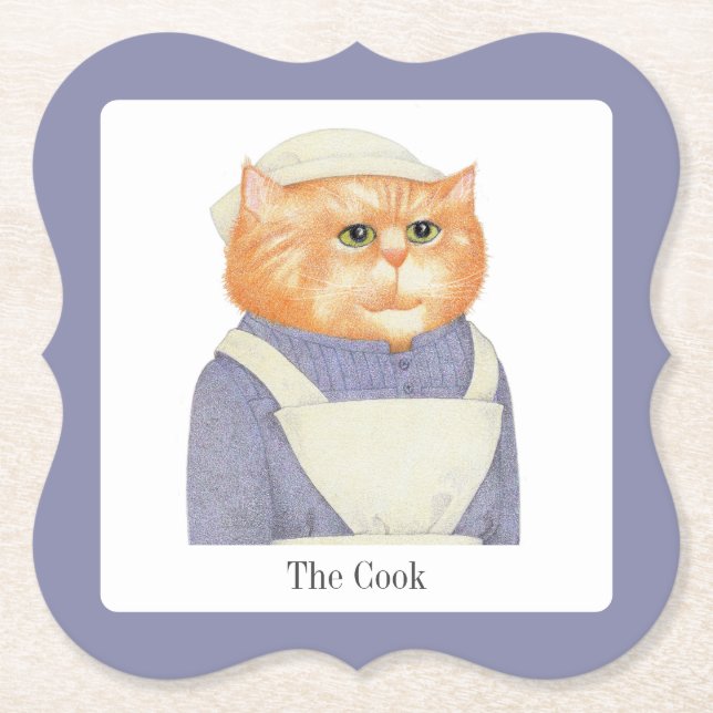 COOK CAT Bracket Paper Coasters + Text (Front)