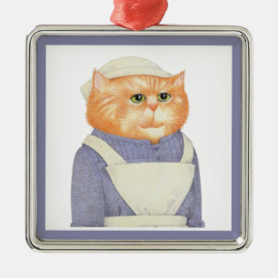 COOK CAT Premium Square Ornament