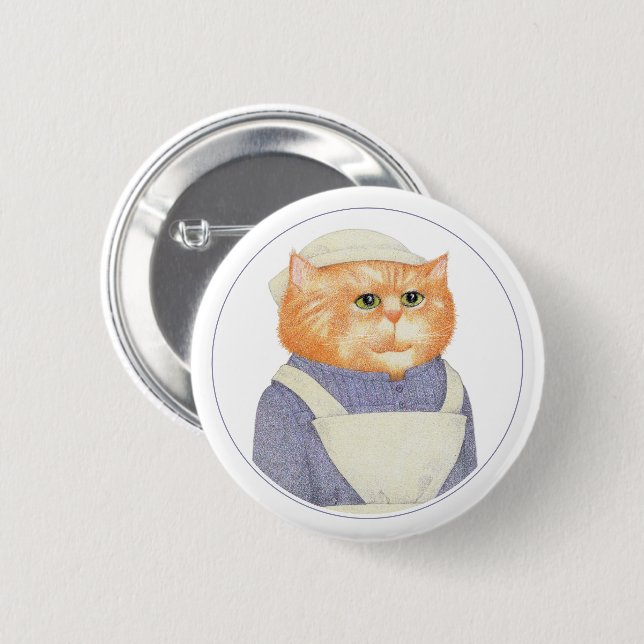 COOK CAT Round Pin Button II (Front & Back)