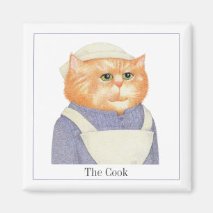 COOK CAT Square Magnet + Text II