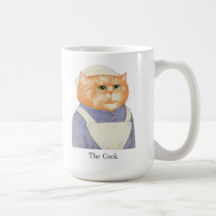 COOK CAT Tall White Mug + Text