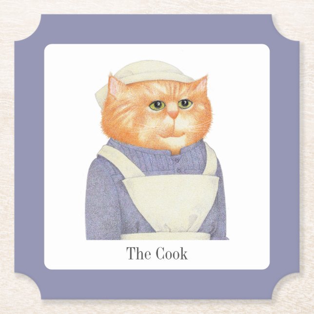 COOK CAT Ticket Paper Coasters + Text (Front)