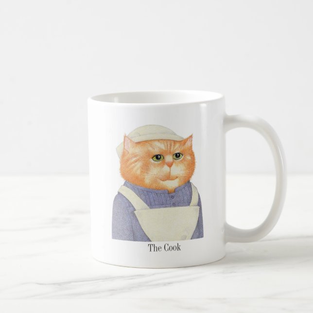 COOK CAT White Mug + Text (Right)