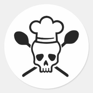 Cook chef skull classic round sticker