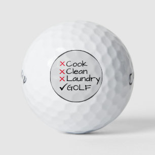 Cook Clean Laundry Golf Humour Balls