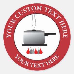 Cook Cooking Custom Text Logo Icon Classic Round Sticker