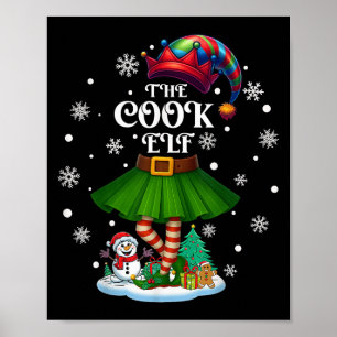 Cook Elf Squad Xmas Women Girls Mom Christmas Fami Poster