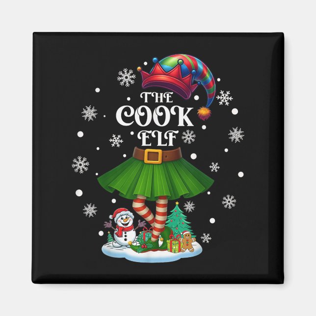 Cook Elf Squad Xmas Women Girls Mum Christmas Fami Magnet (Front)