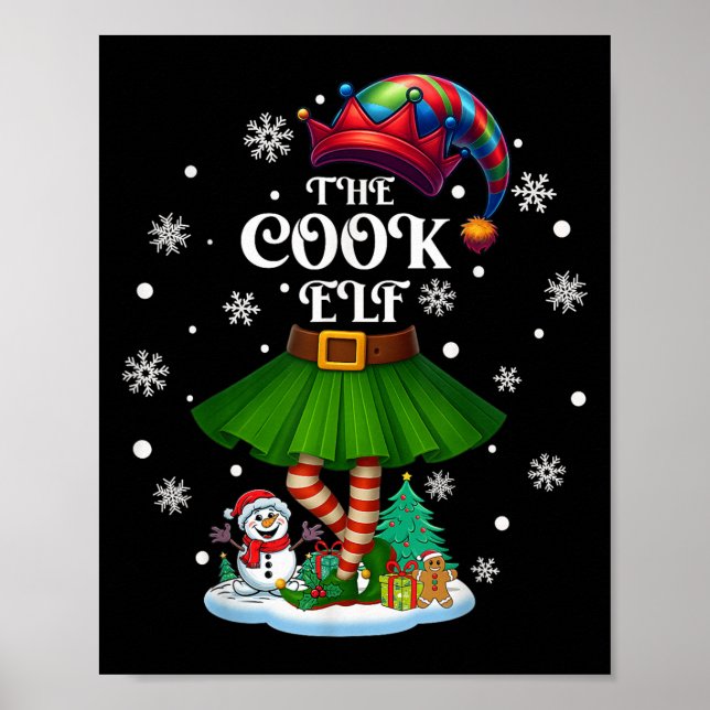 Cook Elf Squad Xmas Women Girls Mum Christmas Fami Poster (Front)