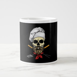 Cook Grill Master Chef Skull Face Halloween Gift Large Coffee Mug