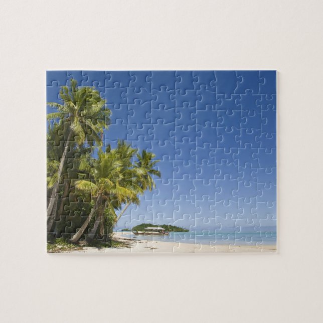 Cook Islands, Aitutaki. Polynesian canoe tour to Jigsaw Puzzle (Horizontal)