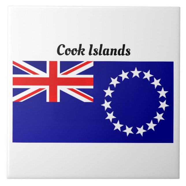 Cook Islands Flag Ceramic Tile (Front)