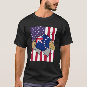 Cook Islands Flag Inside Me Home Cook Islander Ame T-Shirt