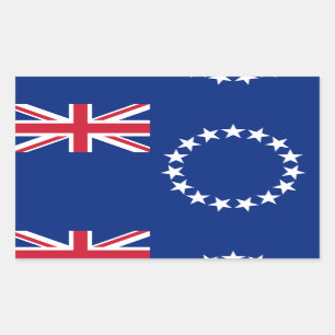 Cook Islands Flag Rectangular Sticker