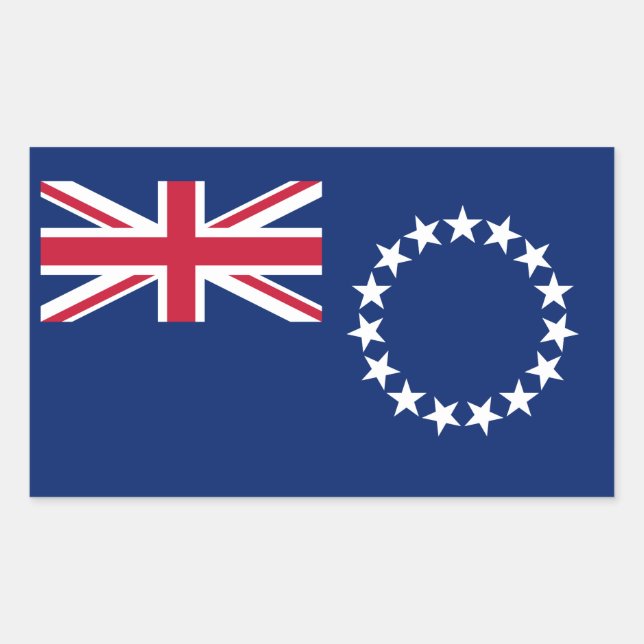 Cook Islands Flag Rectangular Sticker (Front)