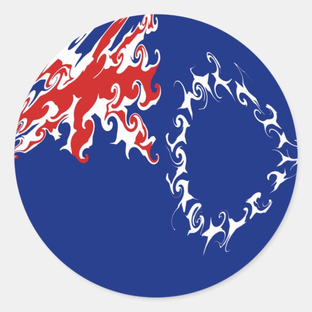 Cook Islands Gnarly Flag Classic Round Sticker (Front)