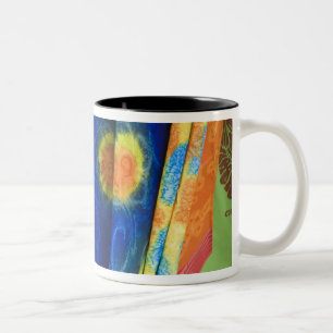 Cook Islands, Rarotonga. Batik cloth Punanga Nui Two-Tone Coffee Mug