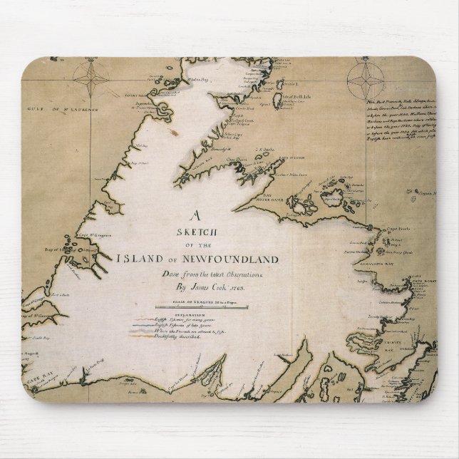 COOK: NEWFOUNDLAND, 1763 MOUSE PAD (Front)