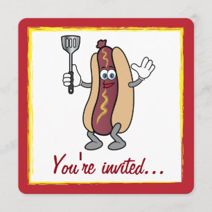 Cook-Out with Hot Dog Invitation