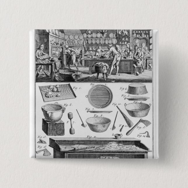Cook, Pastrycook, Caterer 15 Cm Square Badge (Front)