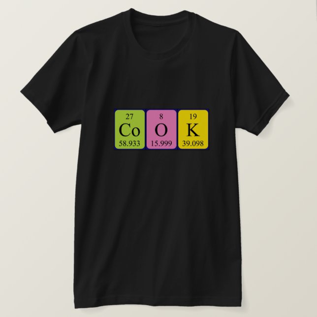 Cook periodic table word shirt (Design Front)