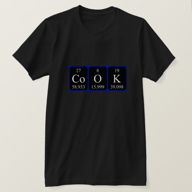 Cook periodic table word shirt (Design Front)