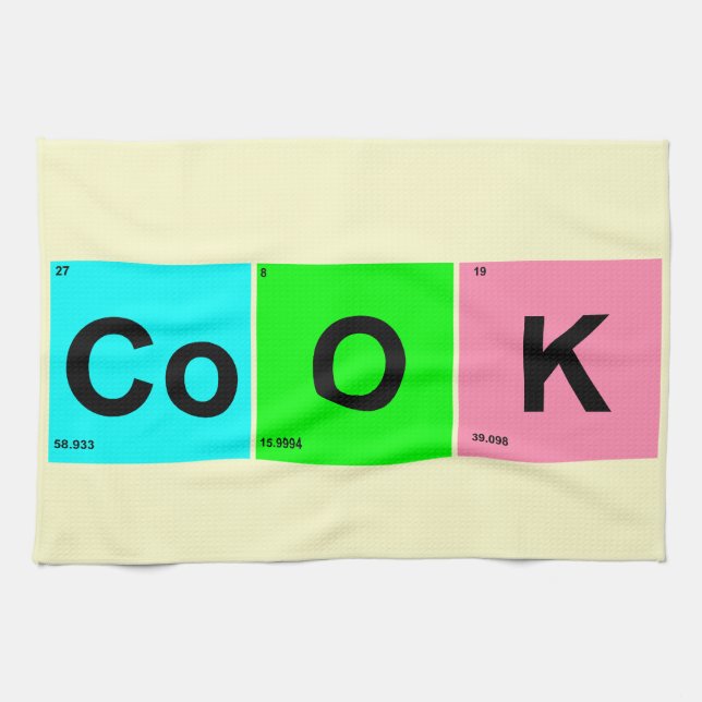 Cook Squares Periodic Table Design of Elements Tea Towel (Horizontal)