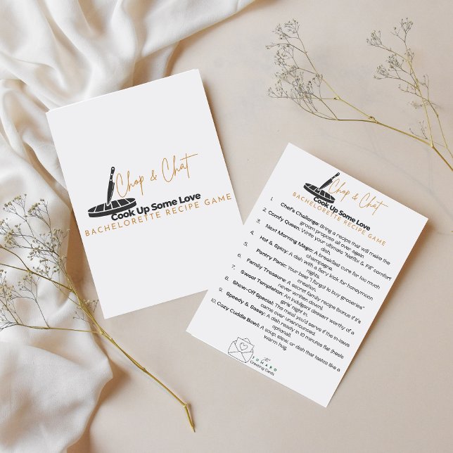 Cook up some love Bachelorette party Game Card (Creator Uploaded)