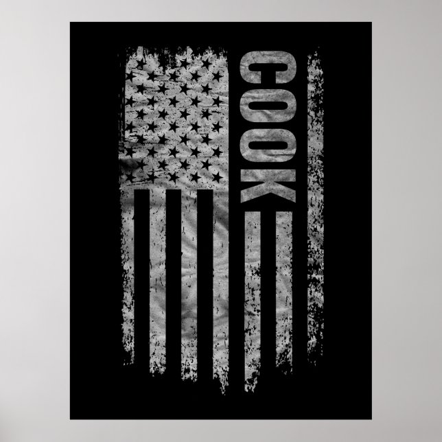 Cook USA Flag Distressed design Poster (Front)