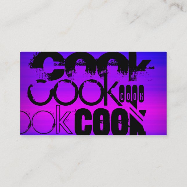 Cook; Vibrant Violet Blue and Magenta Business Card (Back)