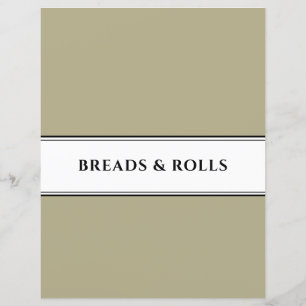 Cookbook Divider   Bread & Roll   Sage Black White