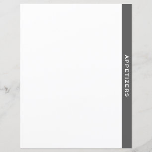 Cookbook Divider Grey & White Appetizers