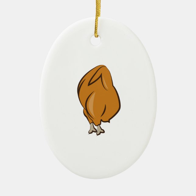 Cooked Chicken Ceramic Tree Decoration (Front)