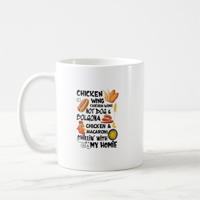 Cooked Chicken Wing Chicken Wing Hot Dog Bologna M Coffee Mug (Left)
