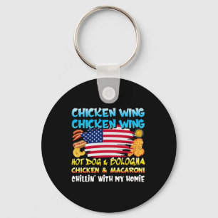 Cooked Chicken Wing Chicken Wing Hot Dog Bologna M Key Ring