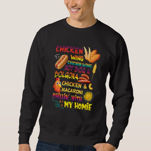 Cooked Chicken Wing Chicken Wing Hot Dog Bologna M Sweatshirt (Front)