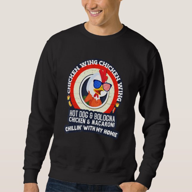 Cooked Chicken Wing Chicken Wing Hot Dog Bologna M Sweatshirt (Front)