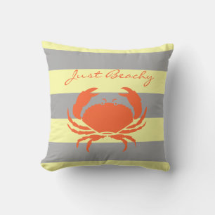 Cooked crab and Yellow Beach stripe Cushion