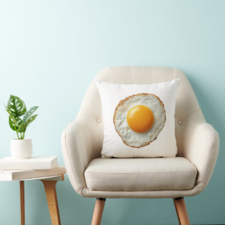 Cooked fried egg with golden yolk cushion