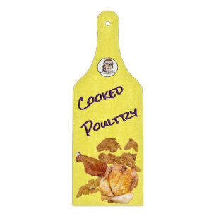 Cooked Poultry Glass Cutting Board (With Handle)