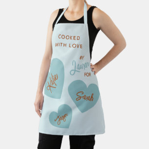 Cooked With Love Personalised Soft Blue Apron