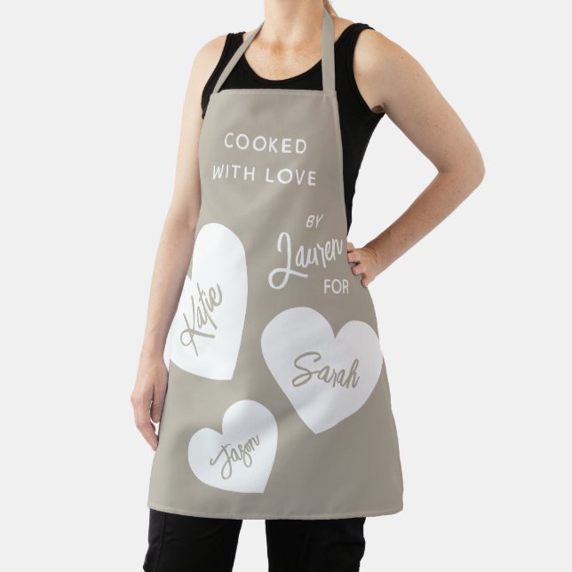 Cooked With Love Personalised Whisper Beige Apron (Insitu)