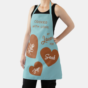 Cooked With Love Personalized Soft Teal Apron