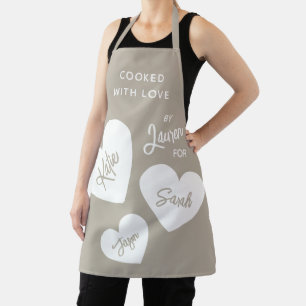 Cooked With Love Personalized Whisper Beige Apron