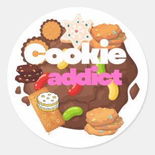 Cookie Addict Classic Round Sticker